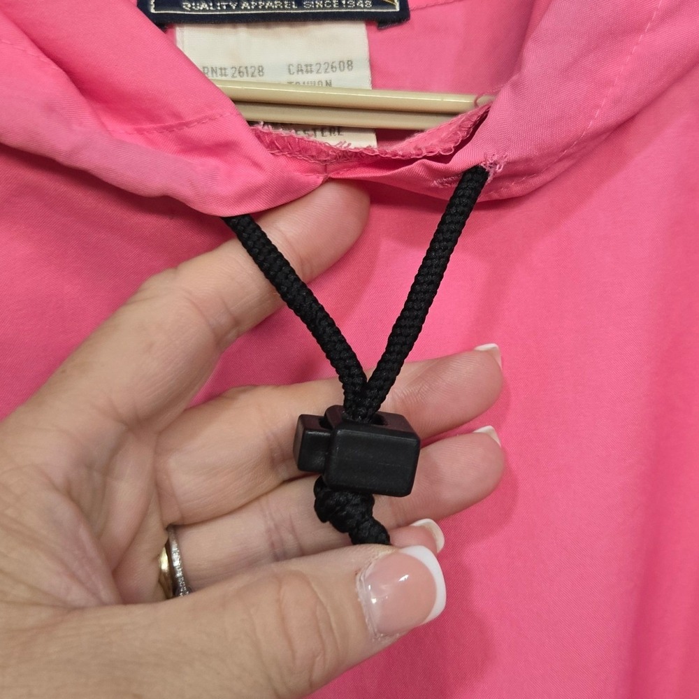 Vintage Harolds Rain Poncho OS Pink Packable Hooded Gorpcore Barbiecore Festival - Picture 5 of 9